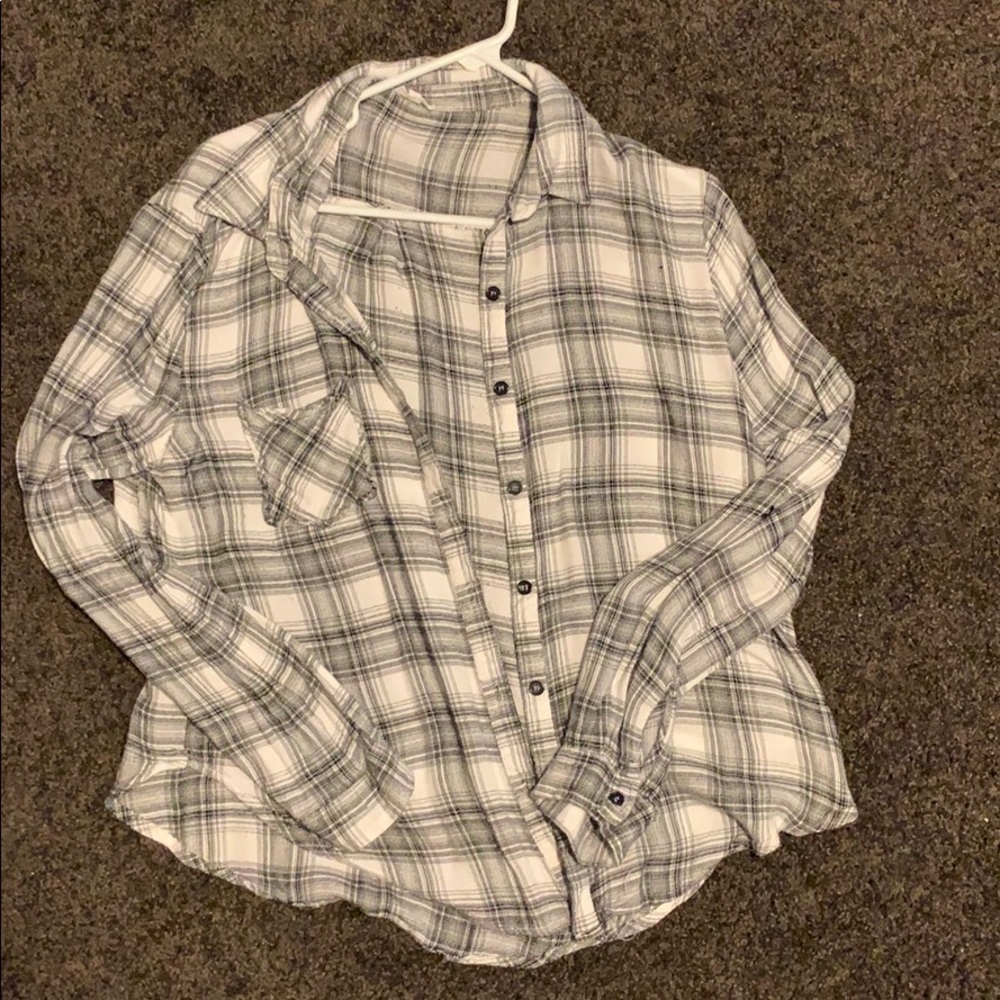 Black and White Stripped Flannel